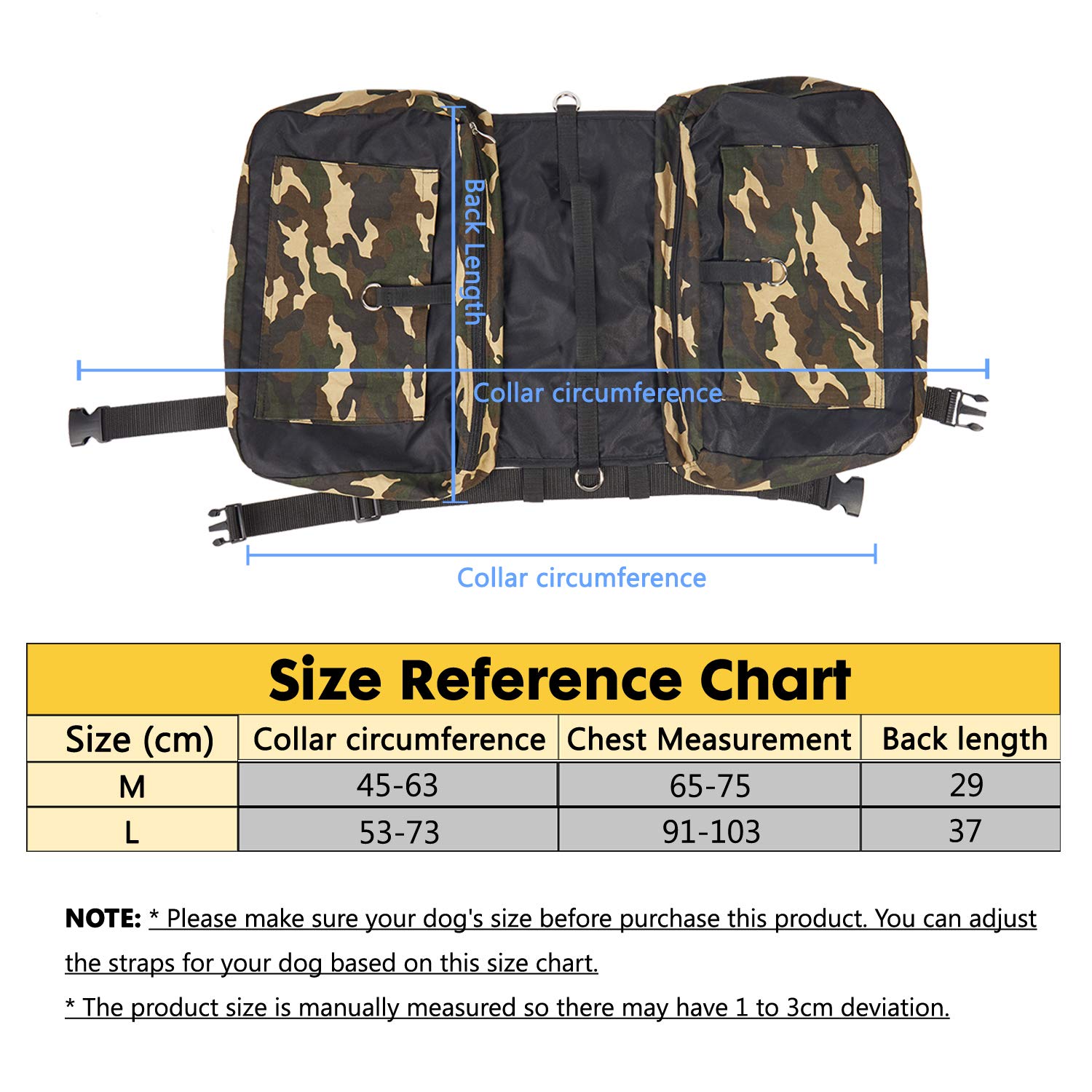 Zaino Per Cani Hengu - Tracolla Regolabile Con Ciotola Portatile, Per Grandi Taglie