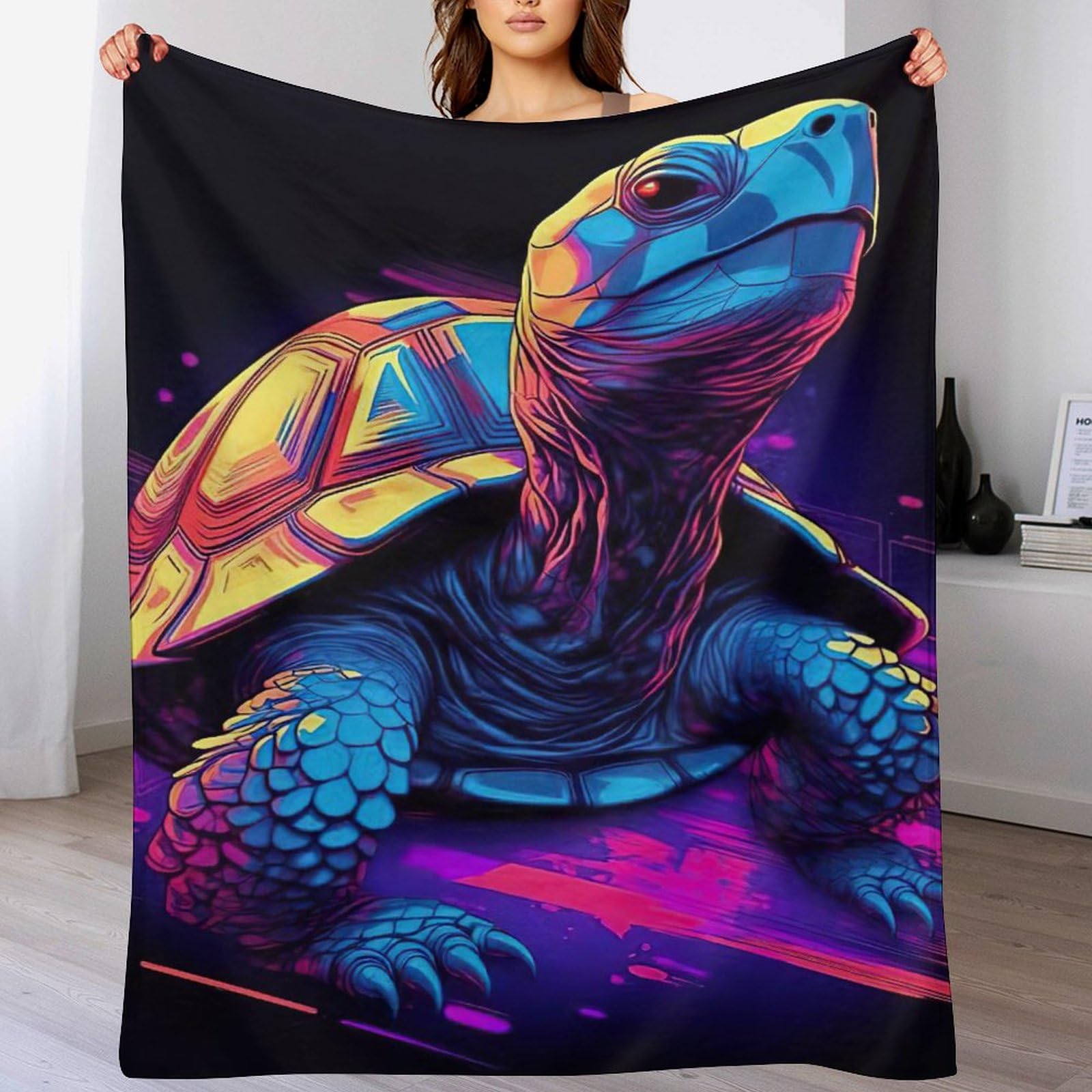 Couverture polaire tortue moelleuse flannel toutes saisons lit