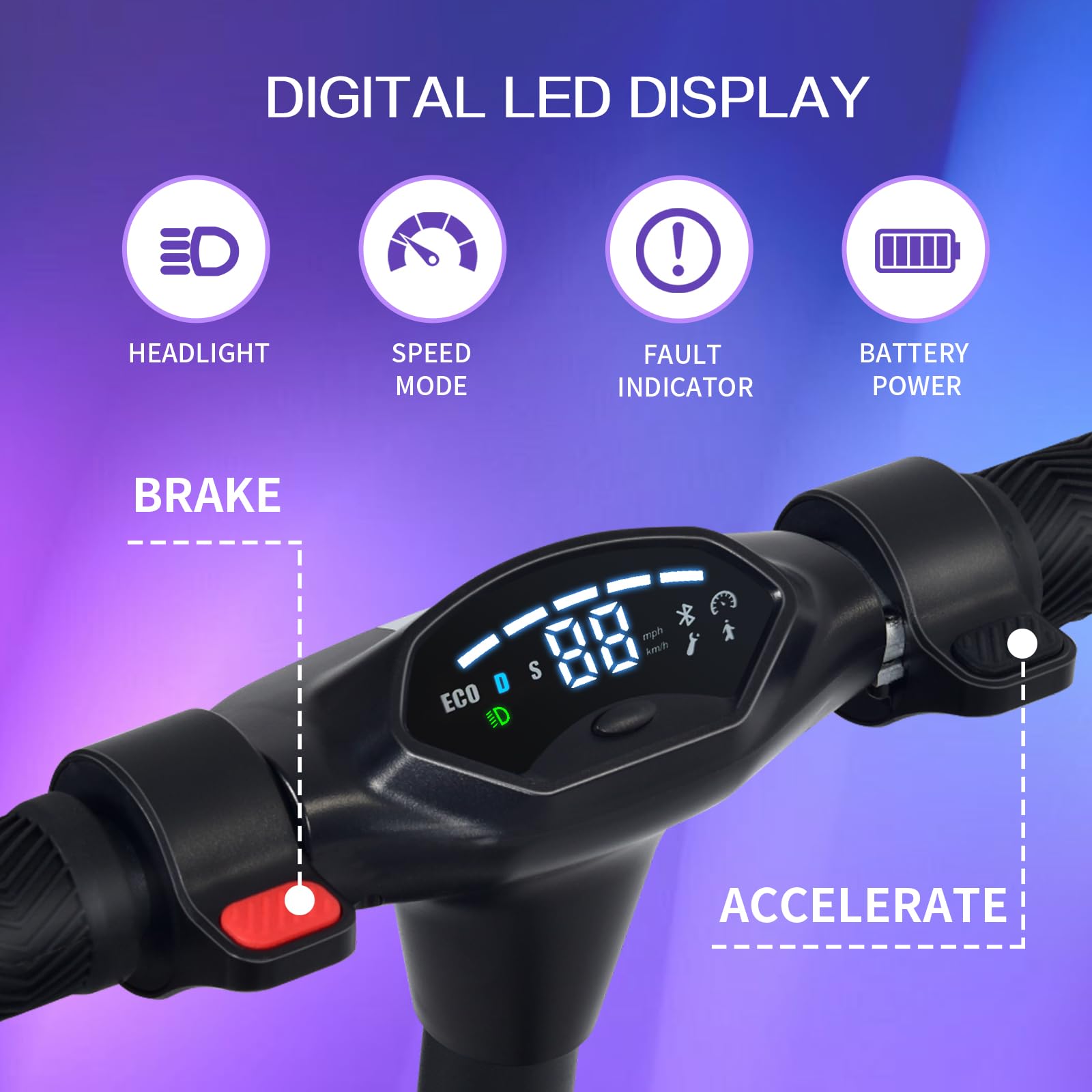 Patinete Eléctrico para Niños 8-16 Años - Scooter Infantil Plegable con Pantalla LED, 20KM Autonomía, 25 km/h, Altura y Velocidad Ajustable - Patinete Eléctrico para Adolescentes