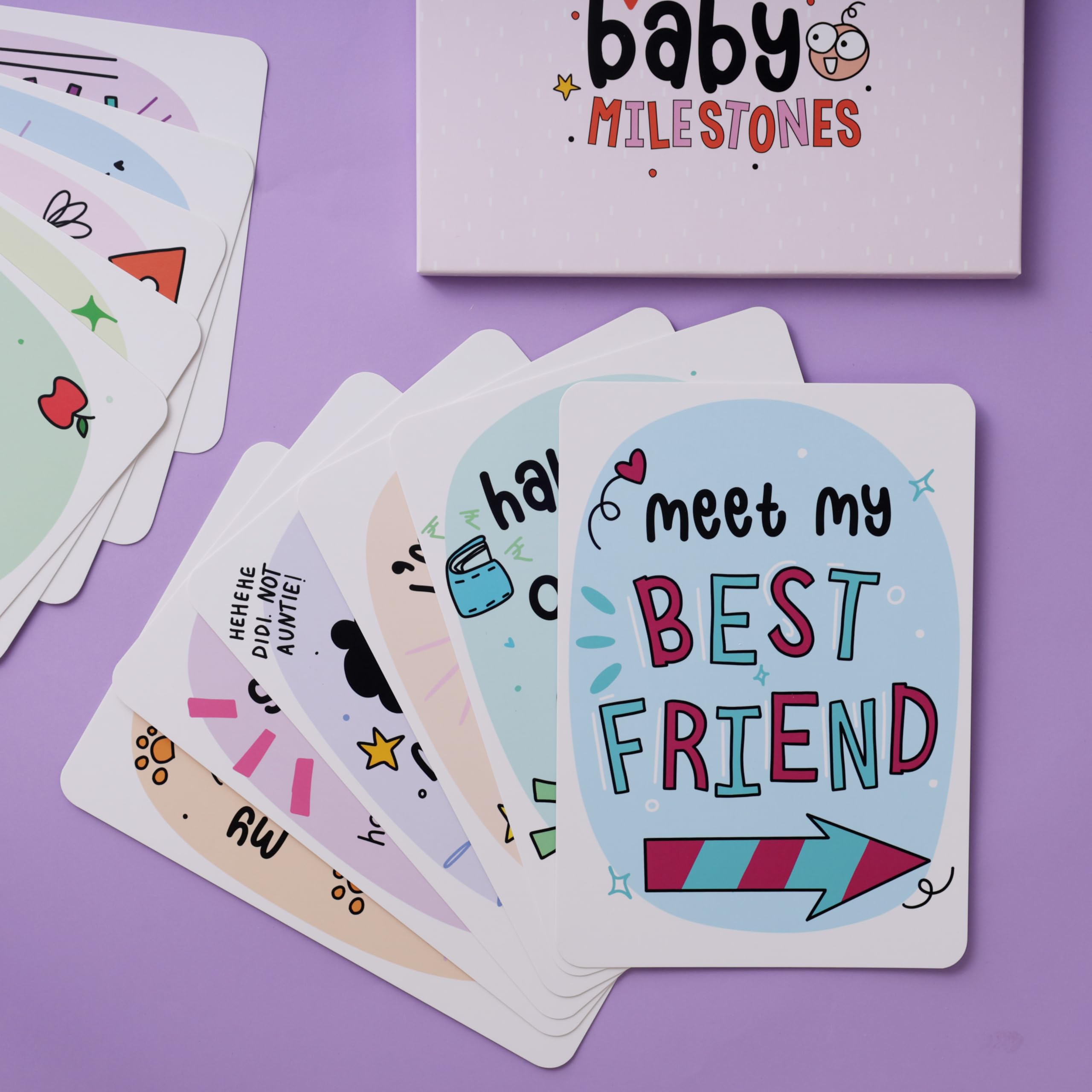 Oye Happy - Baby Milestone Placards | Set of 12 Adorable Cards for Baby's Milestones | Memory Capturing Cards