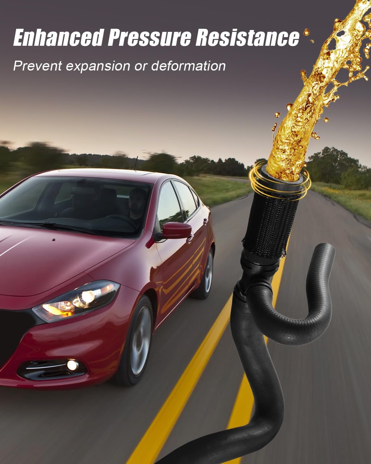 Radiator Coolant Hose Fit for Dodge Dart 2012 2013 2014 2015 2016 Replace 68092560AC, Upper Radiator Coolant Hose