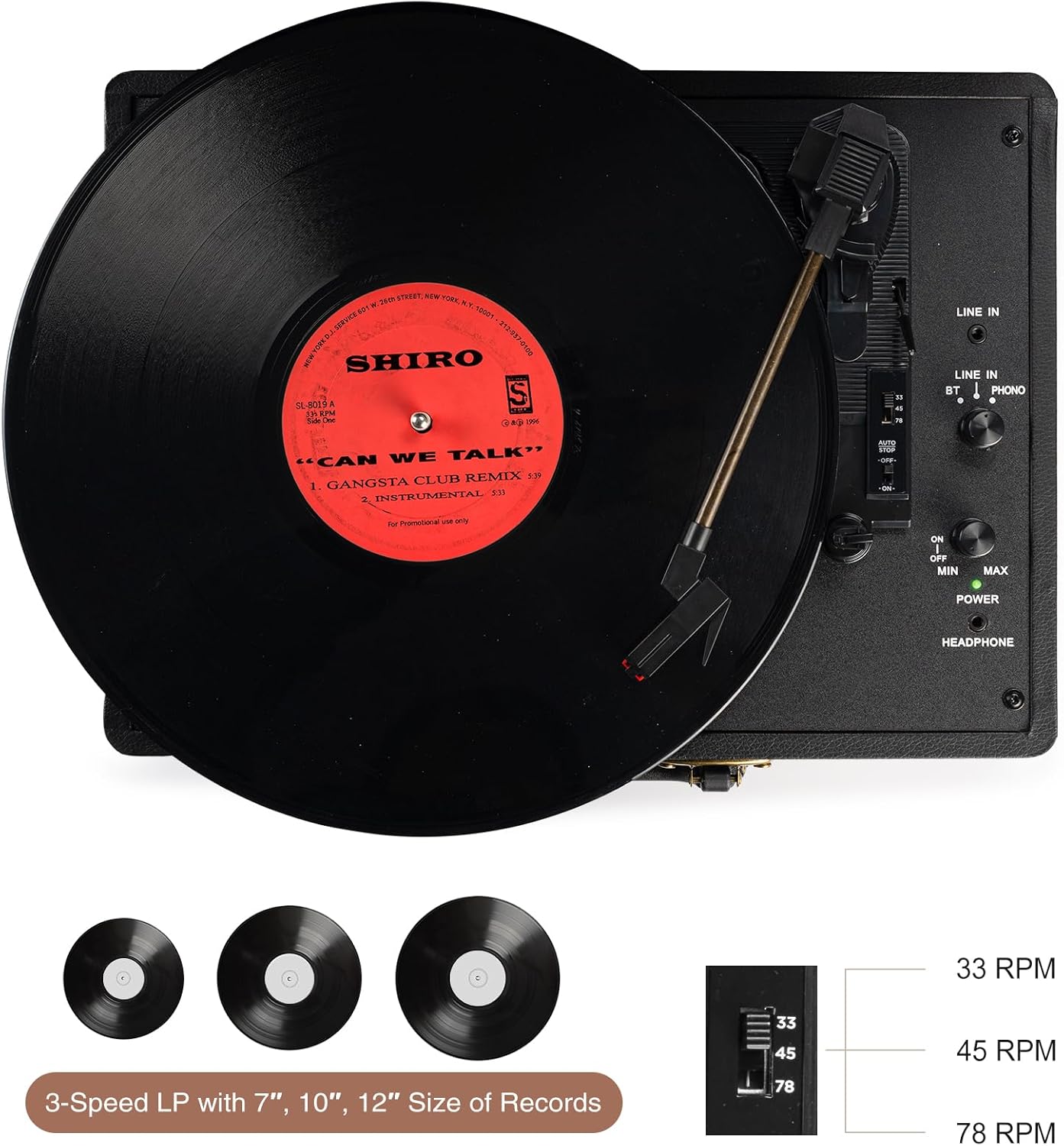 Is the Retrolife Vinyl Record Player the Coolest Retro Gadget You’ll Own in 2025? 2 Retrolife Vinyl Record Player – 3-Speed Bluetooth Turntable in Black Suitcase Design