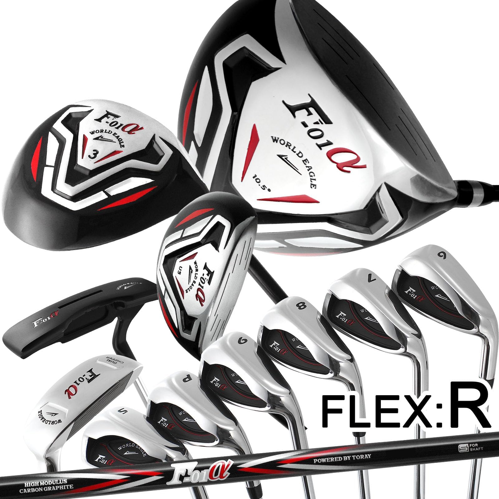 F-f-01 Alfa Men's Golf Set Without Bag Right Flex-s 13-piece