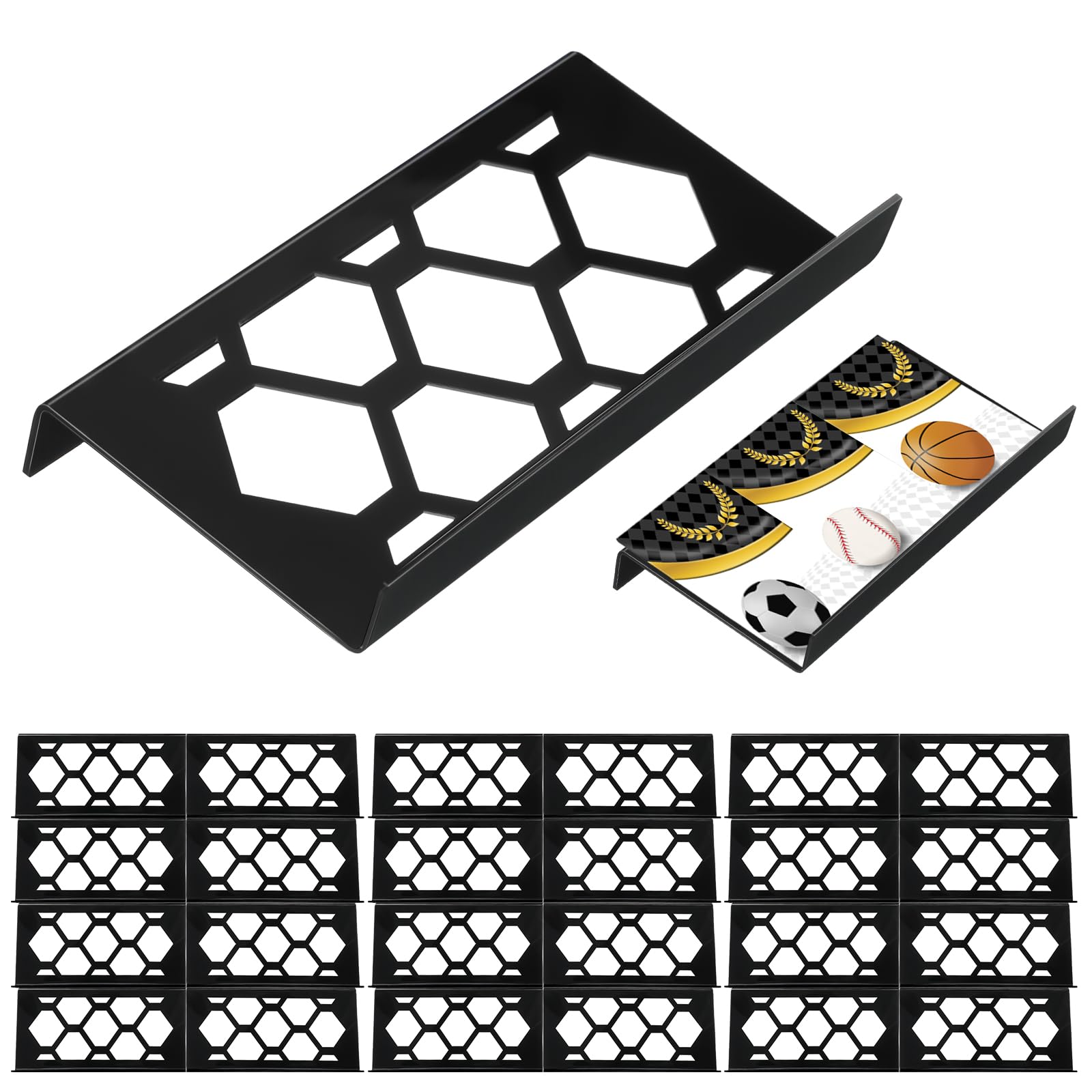 Yalikop 24 Pcs Trading Card Risers for Display Case, Large Honeycomb