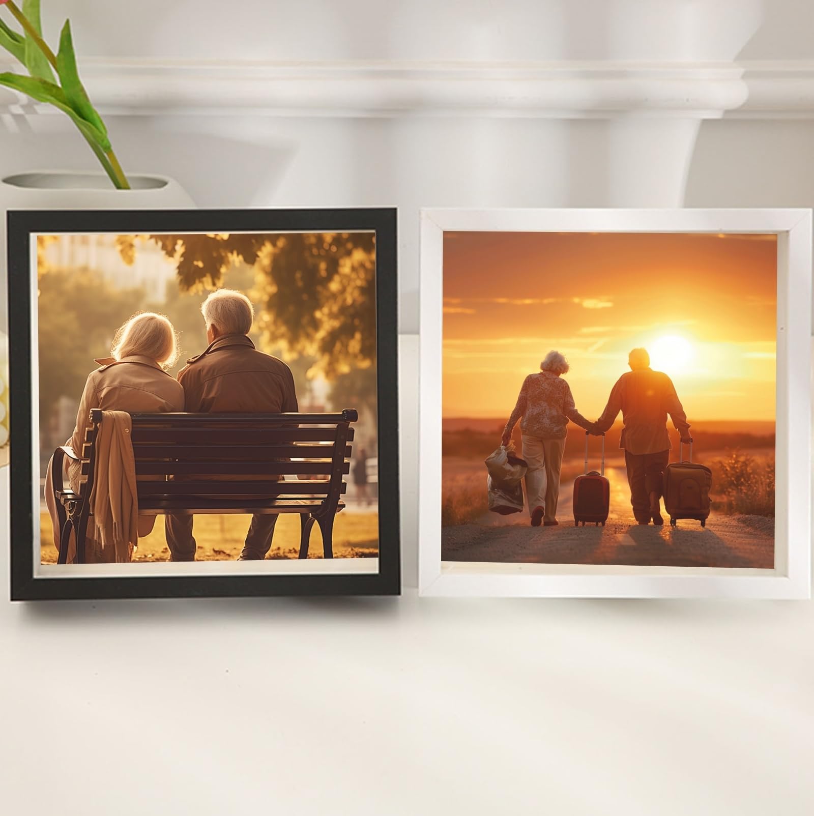 Amazon.com - Grewod Photo Frame 6x8, White Deep 3cm, Wood MDF