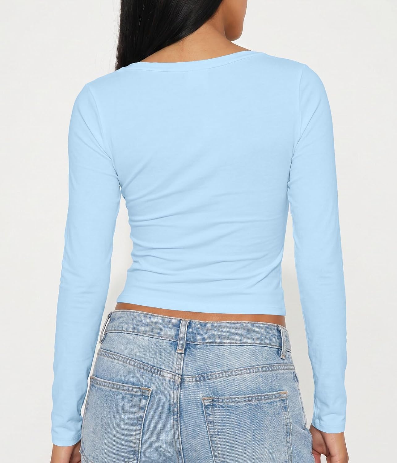 Baigram Womens y2k Preppy Wrap Neck