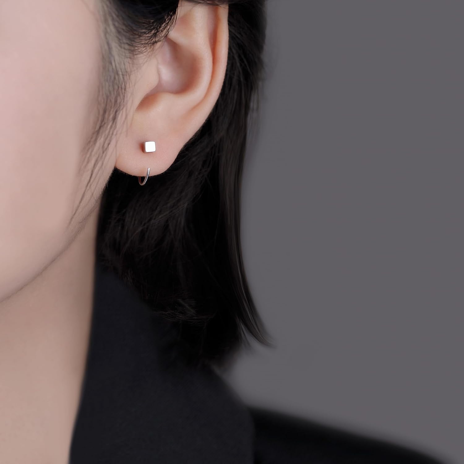 Reffeer 925 Sterling Silver Half Hoop Earrings for Women Teen Girls Open Hoop Earrings Minimalist Huggie Earrings Hypoallergenic - Image 2