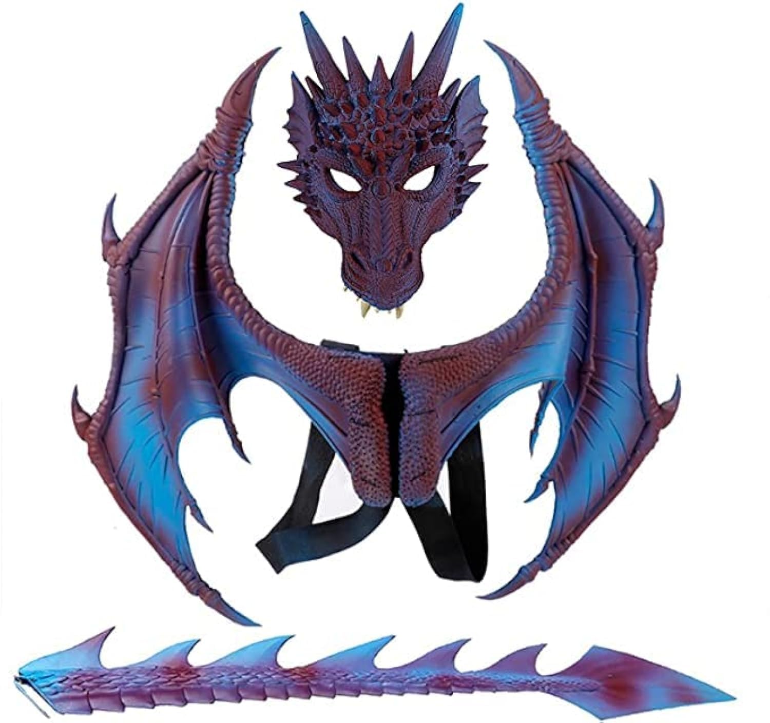 Dragon Costume for Kids Boys Girls, Wing Tail Mask Set, Cosplay Halloween Costume