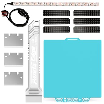 BIQU CryoGrip Pro Glacier Build Plate Glacierx257MM+Panda Lux+Panda Edge 3D Printer Scraper with 3 Extra Blades+Panda Brush 6 Pieces, for Bambu-Lab A1 3D Printer Only