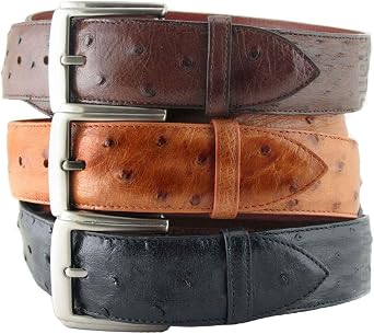 Handmade Genuine Ostrich Skin 1 12 Straight Belts