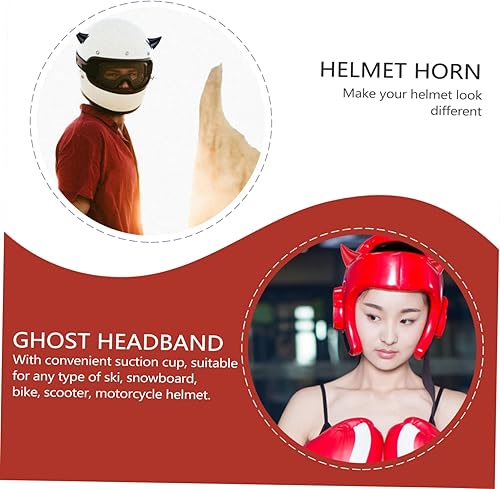 Miniatura 9 de DECHOUS 6 piezas de decoración de cuerno de casco, cuernos de diablo para la diadema de cuernos de auto, casco de bicicleta retro, accesorios para