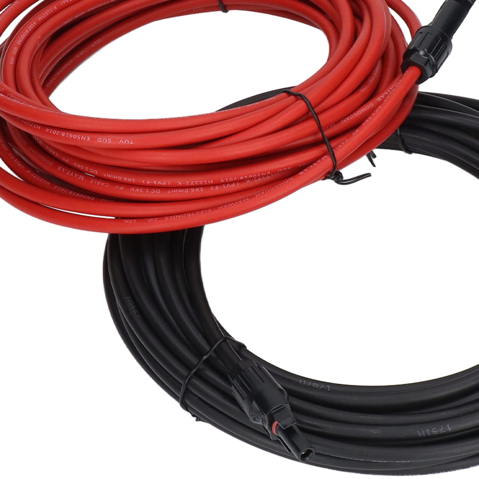 Cable de Extensión de Panel Solar, Resistencia a la Oxidación 10AWG Cable de Extensión Solar 2 Piezas Resistencia a Baja Temperatura Revestimiento Ignífugo para Equipos Generadores
