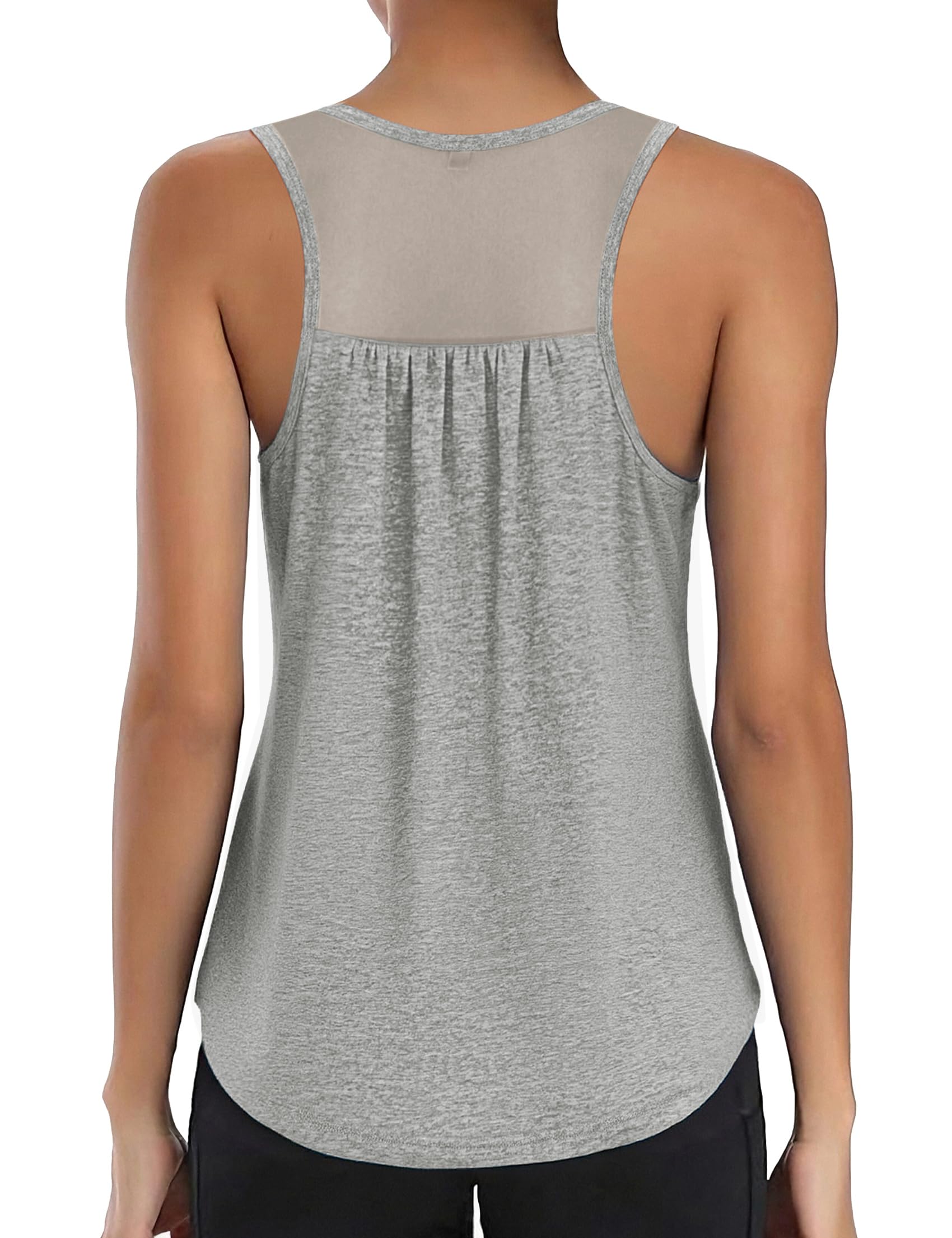 Camiseta Deportiva de Tirantes Mujer Espalda de Malla Top Deportivo Mujer Sin Mangas Camisetas de Entrenamiento Transpirable y Ligera para Fitness, Running, Yoga, S-3XL