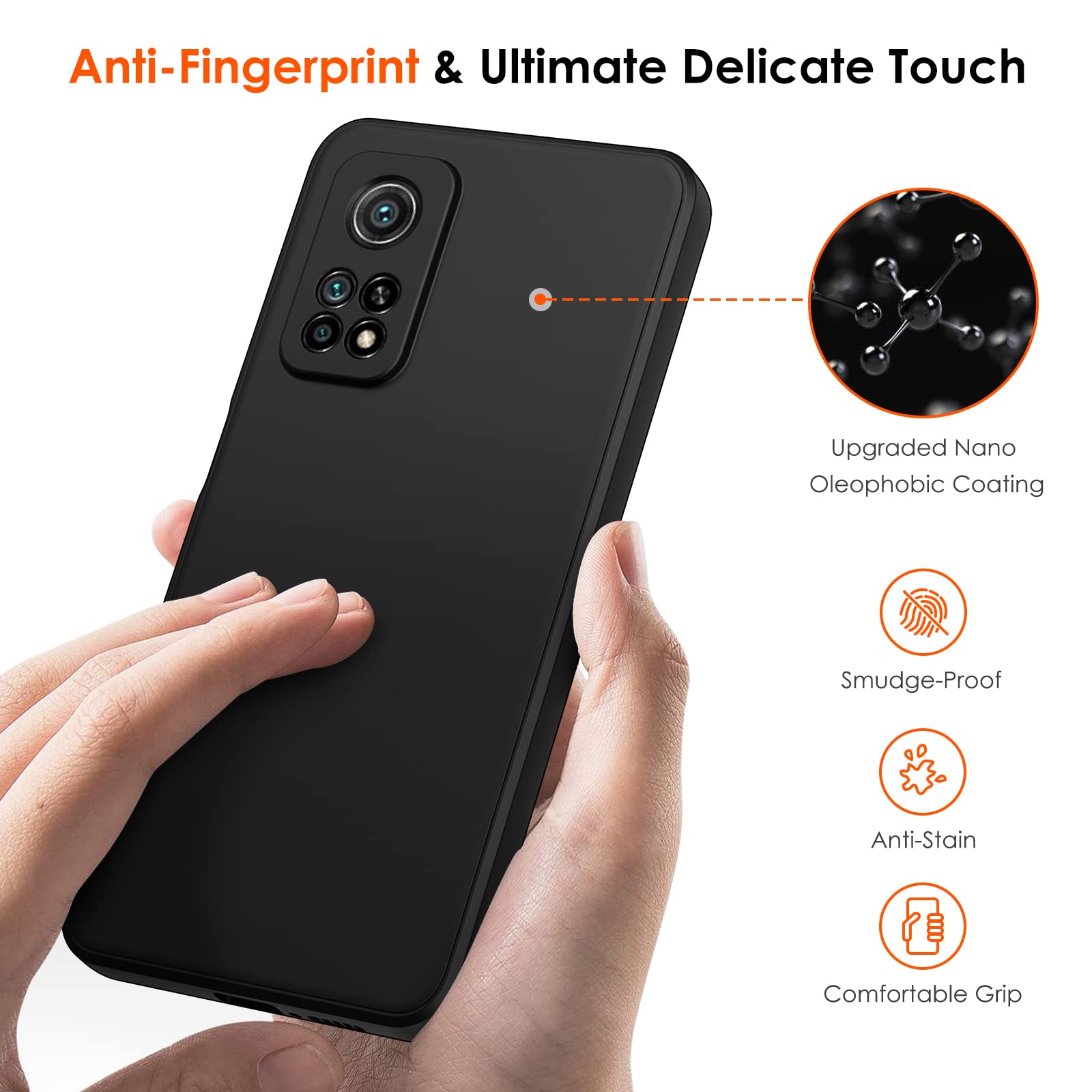 iVoler Cover per Xiaomi Mi 10T 5G / Xiaomi Mi 10T Pro 5G, [Protezione Antiurto di Grado Militare] Custodia Sottile Morbida in Silicone TPU Anti-Impronte Anti-Graffio Protettiva Case, Nero