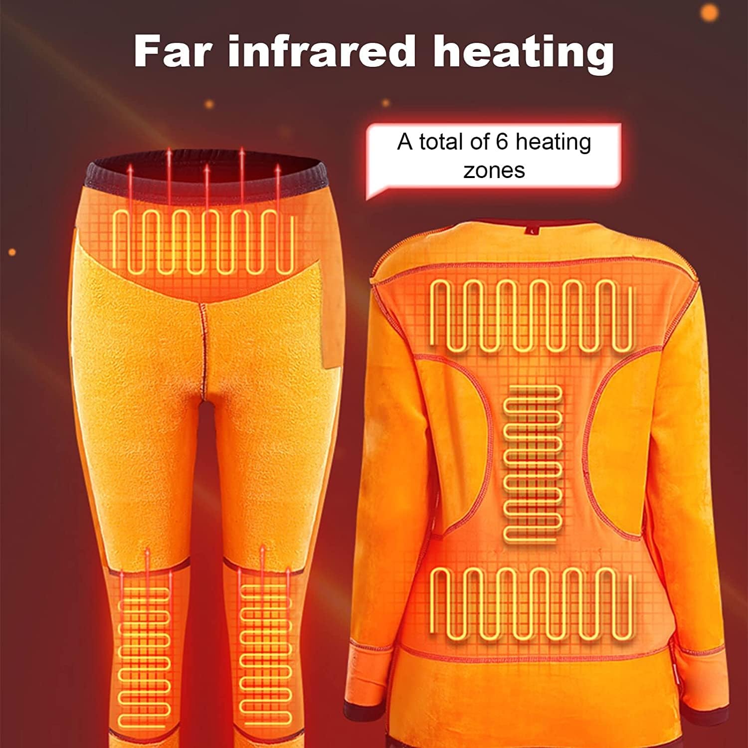 Thermal Underwear for Women Men Long Heated Underwear Set Fleece Lined Ultra Soft Winter Warm Top and Bottom