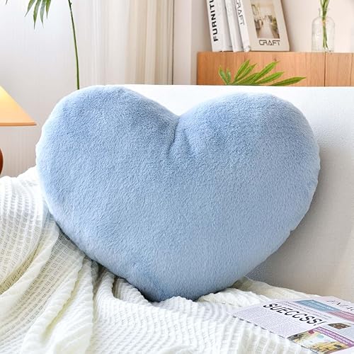 XVTRU Almohadas suaves en forma de corazĂłn, bonita almohada decorativa de corazĂłn azul polvoriento, cojĂn de felpa de corazĂłn de 12.9 x 9.8 XVTRU Almohadas suaves en forma de corazĂłn, bonita almohada decorativa de corazĂłn azul polvoriento, cojĂn de felpa de corazĂłn de 12.9 x 9.8