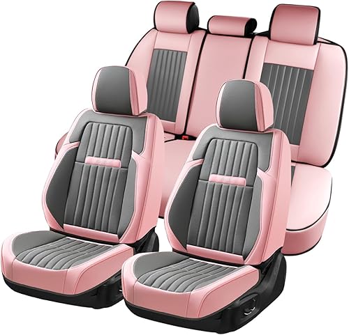 Vista 167 de Coverado Juego completo de fundas para asiento delantero y trasero para automóvil, cuero, impermeables, acojinadas, protectoras, ajuste universal