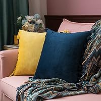 Vista 3 de MIULEE - Paquete de 2 fundas de cojín decorativas lisas, de terciopelo suave con borlas y flecos, decoración bohemia para sillón, cama, sofá