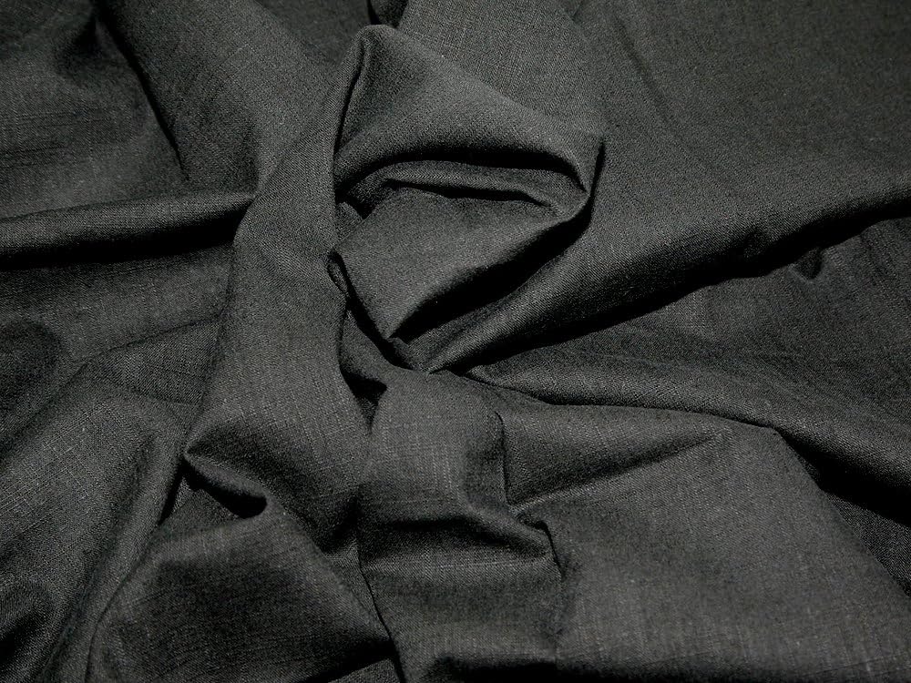 58" wide Linen-Look Cotton Dress Fabric Black - per metre