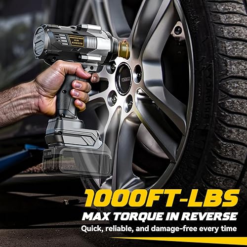 Miniatura 3 de Llave de impacto inalámbrica de 12 pulgada compatible con batería Dewalt de 20 V (sin batería), destornillador de impacto de alto par de torsión de