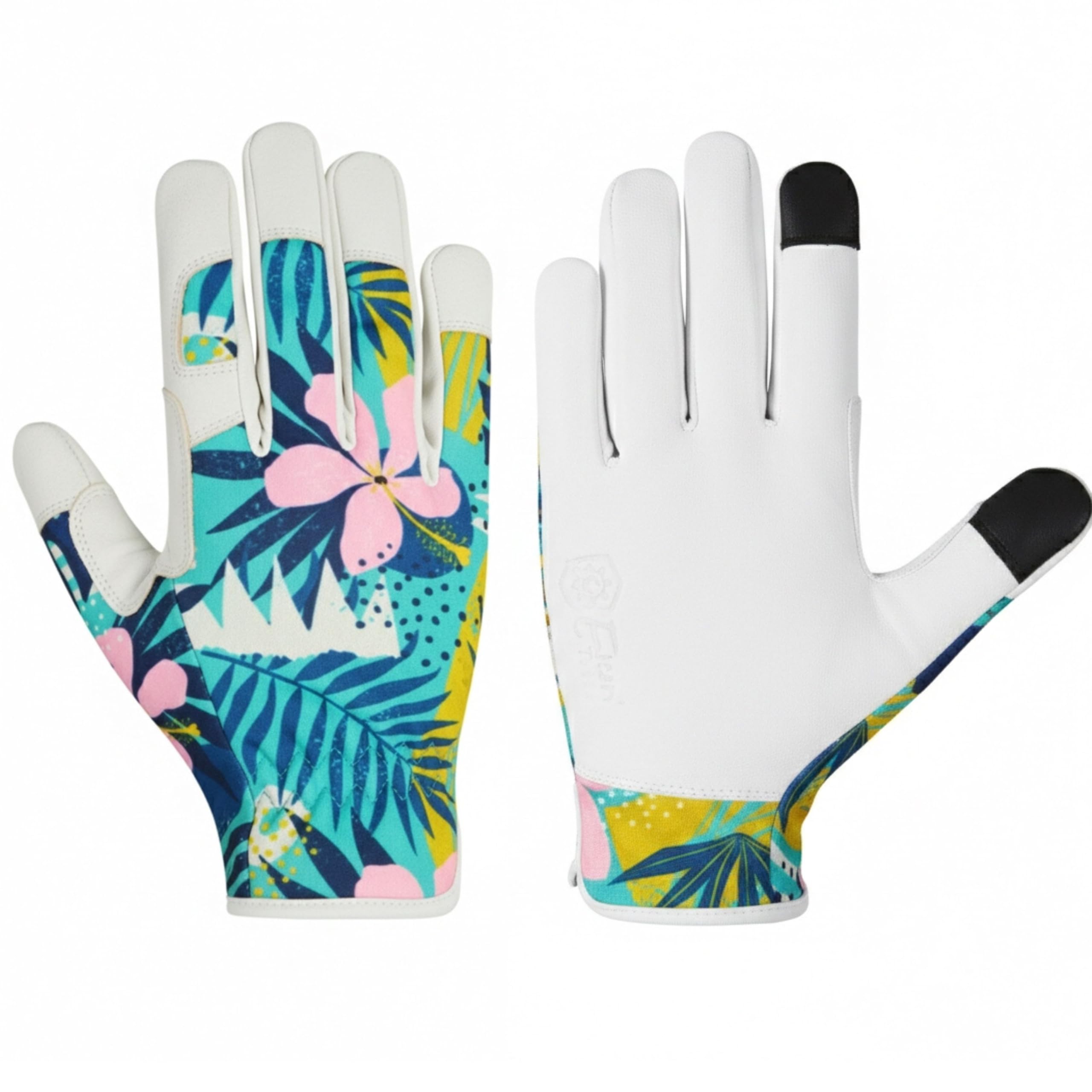 Escort Tools Ladies Leather Gardening Work Gloves Thorn Proof, Touch Screen, Multipurpose, Breathable High Dexterity Mechanic Heavy Duty Safety working Gloves For Women and Men (White Short, L)