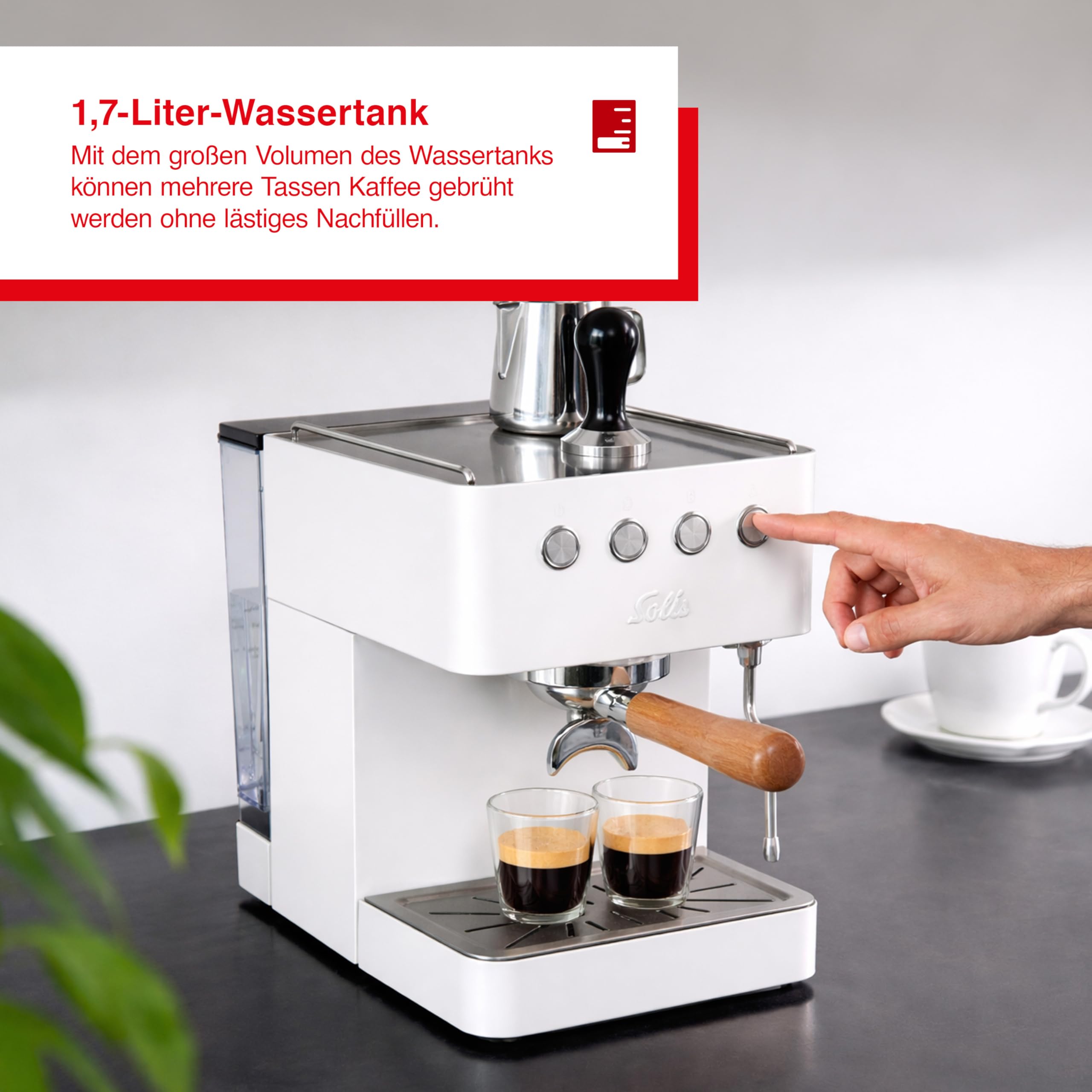 Solis Barista Gran Gusto - Cafetera espresso (acero inoxidable), color blanco