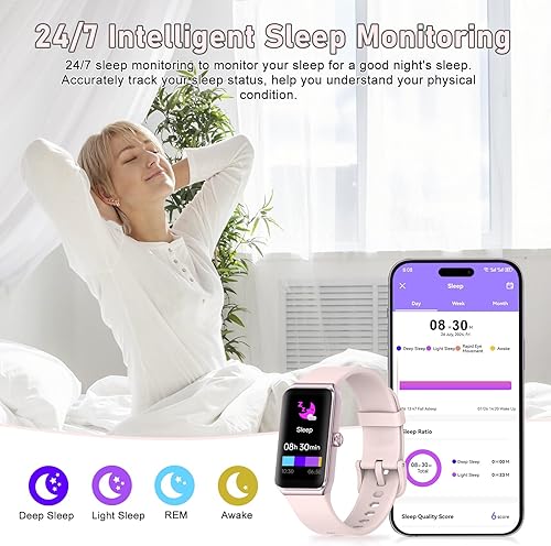 Miniatura 4 de Rastreador de actividad física con contador de pasoscaloríascronómetro, rastreador de actividad, monitor de salud con monitor de frecuencia