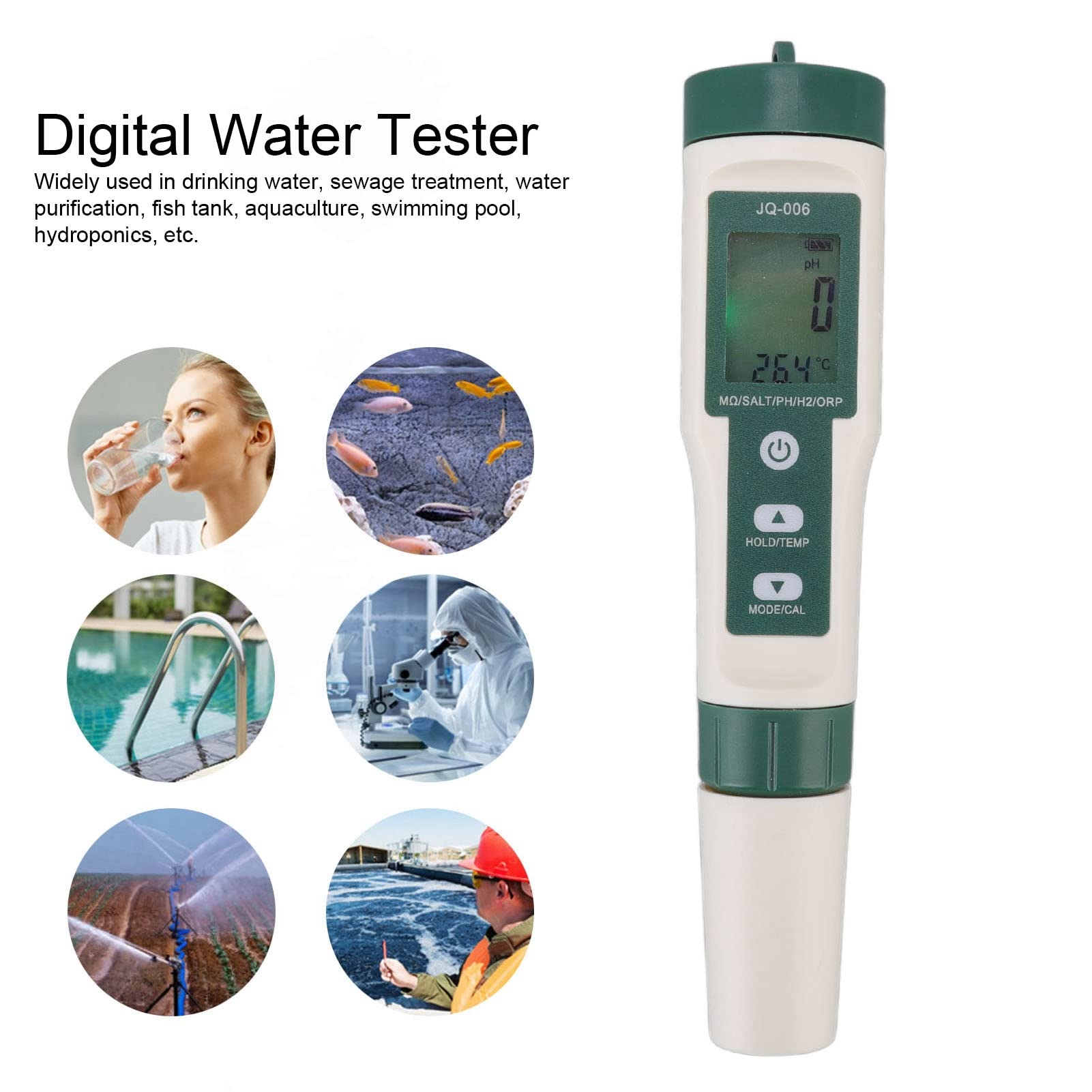 Cyfrowy Miernik PH, 10 w 1 Tester Wody Bluetooth, Monitor Parametrów pH, TDS, SALT, SG, ORP, EC, Temperatura, Do Wody Pitnej, Basenu, Akwarium, Hydroponiki
