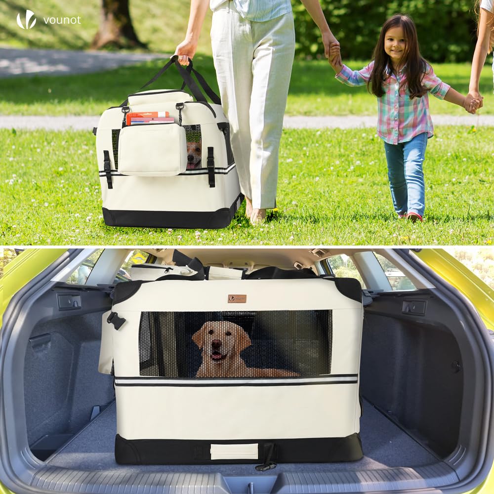VOUNOT Opvouwbare draagtas voor honden en katten, transportbox, ademend, met afneembare pluche matras, handdraagbaar/schouderriem, ideaal voor VOUNOT Opvouwbare draagtas voor honden en katten, transportbox, ademend, met afneembare pluche matras, handdraagbaar/schouderriem, ideaal voor