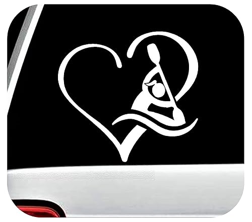 Girl Kayak Heart Kayaking Decal Sticker BG 674
