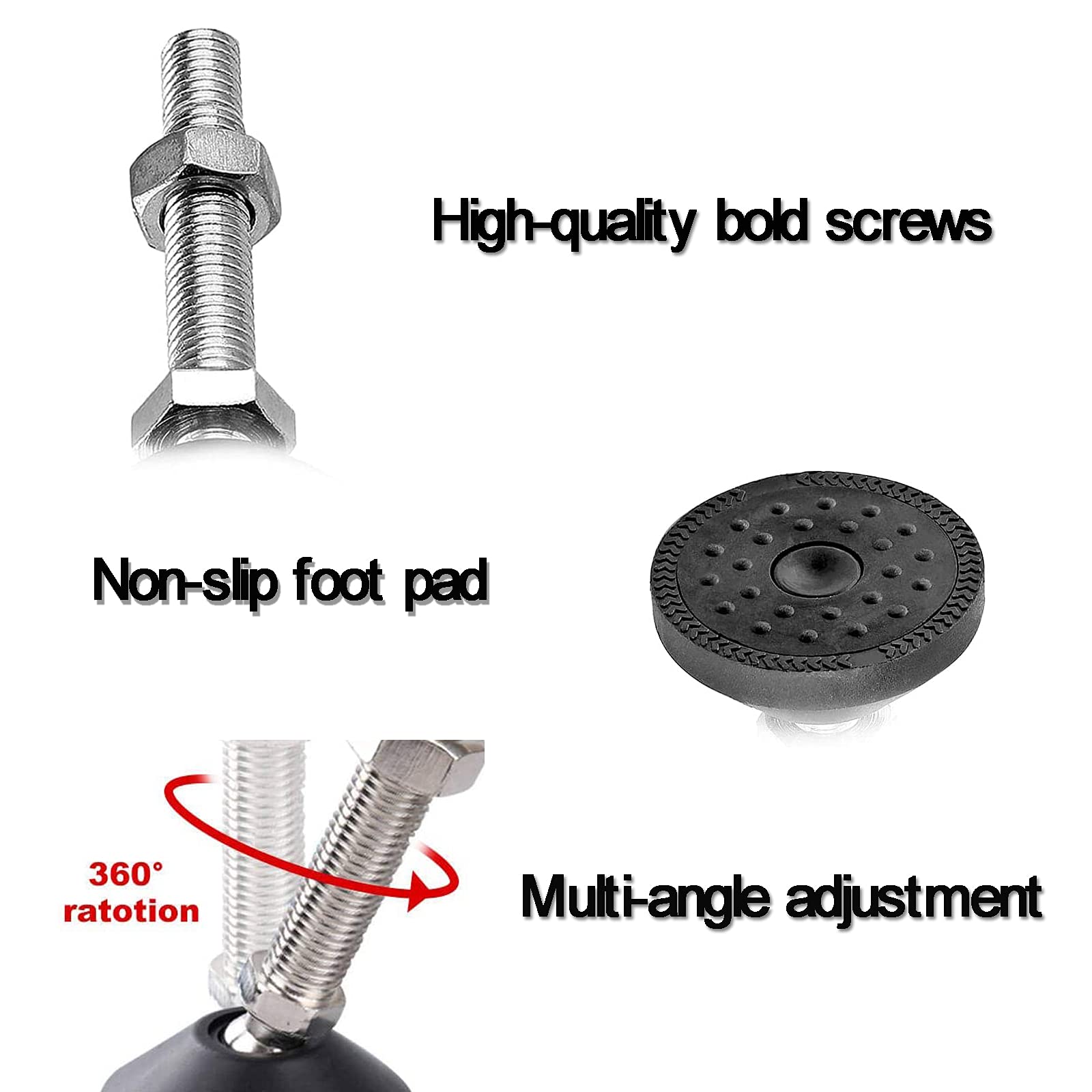 Stopka nastawcza M8 x 40 mm, śruba nastawcza M8, stopka meblowa, podstawa cokołu może udźwignąć 400 kg, regulowane nóżki śruby nastawcze, talerz nastawczy, maks. kąt nachylenia 15° (8 sztuk – M8 x 40 mm)