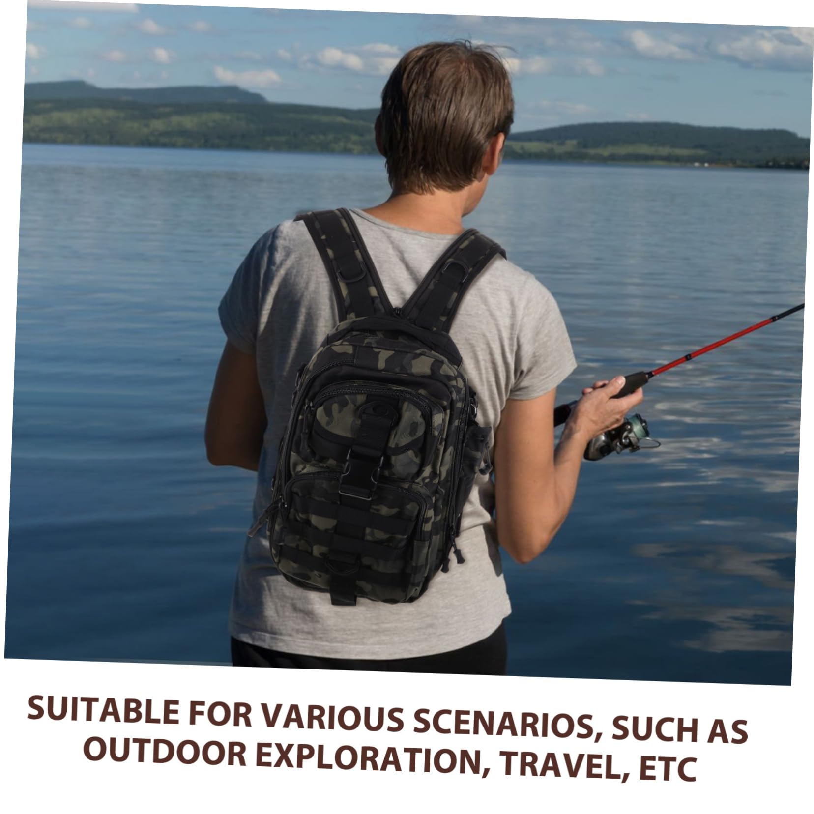 Abaodam Angeltasche für Herren Tragbarer Tackle-rucksack Wasserdichtes Design für Angeln und Wandern Großes Fassungsvermögen für Ausrüstung und Outdoor-bekleidung Robust aus Polyester