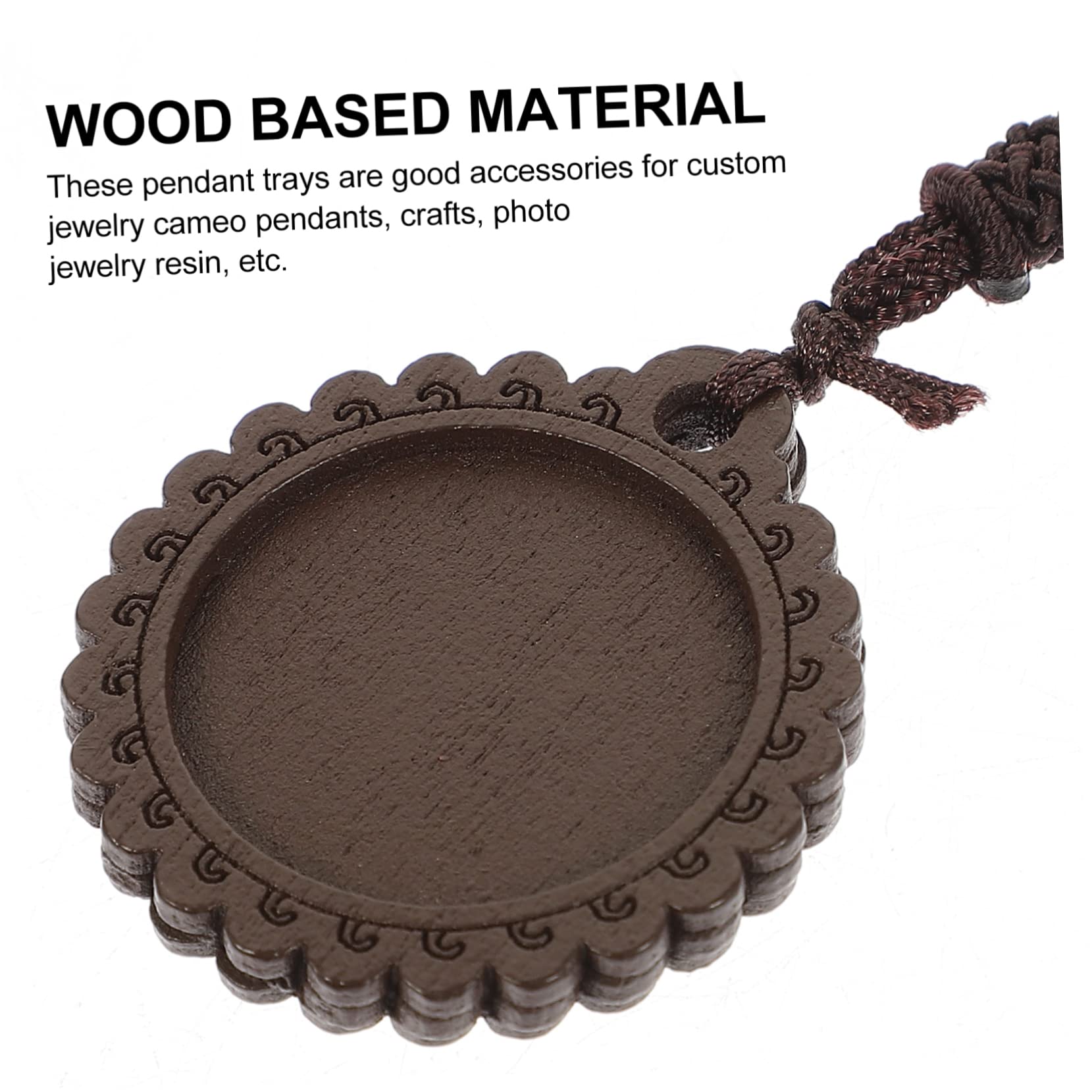 Operitacx 5 Set Collana Di Legno Di Legno Ancore Numero Di Perline Corda Ciondolo Ciondoli Con Cornice Per Foto Lunetta Per La Creazione Di Gioielli 10 Pezzi * 5