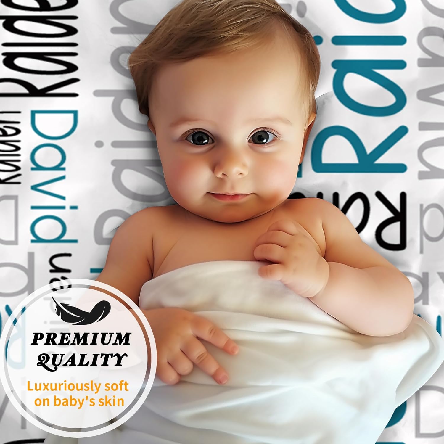 Custom Crib Sheets for Boys - Fitted Crib Sheet for Standard Crib & Toddler Bed Mattress (52"x28"), Personalized Baby Gift for Boys, White Letter(52"x28"x9.8")