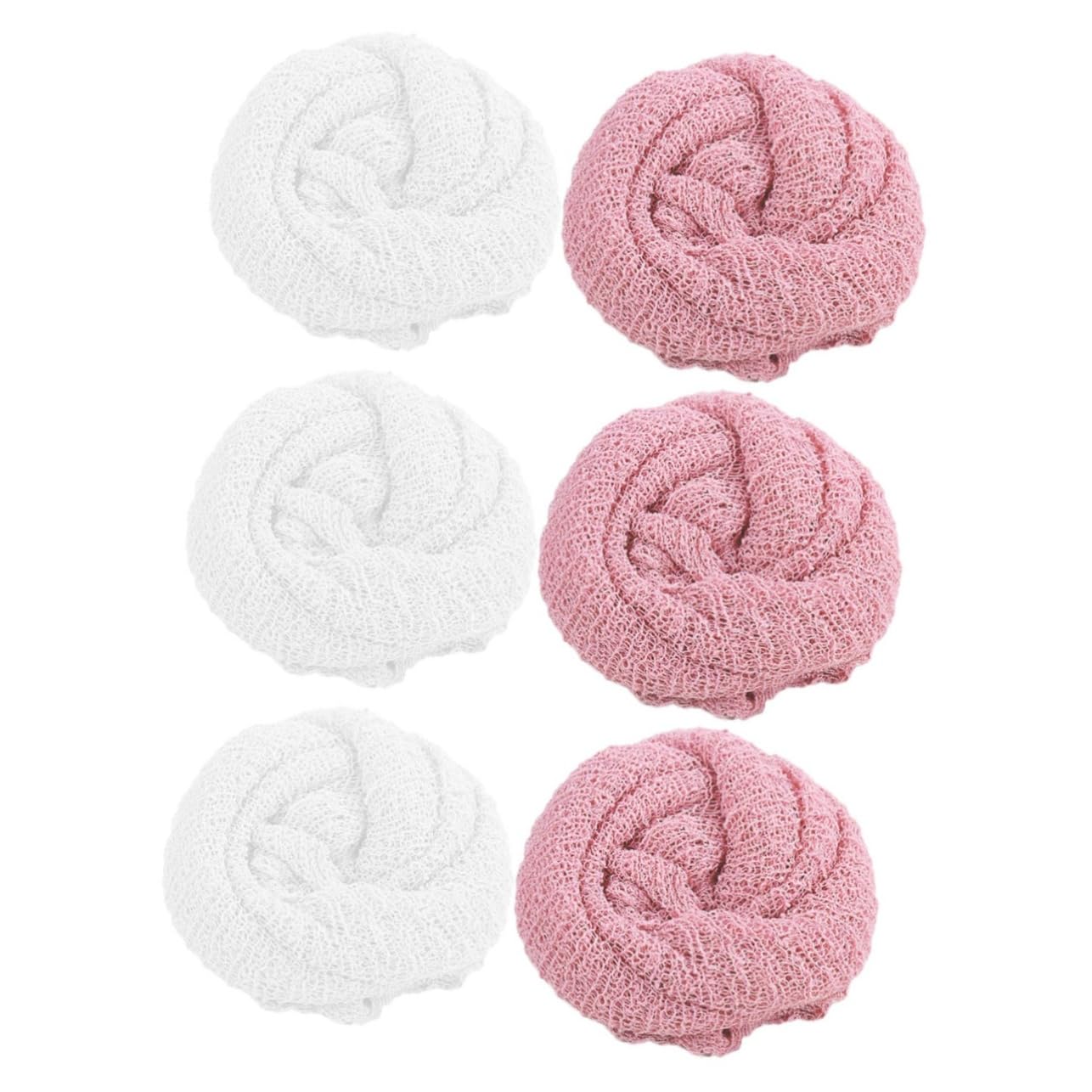 Abaodam 3 Set Di Coperte Per Neonati Morbide in Cotone Per Il Bagno Elastiche Per Neonati Per La Fotografia Bianche 2 Pezzi*3