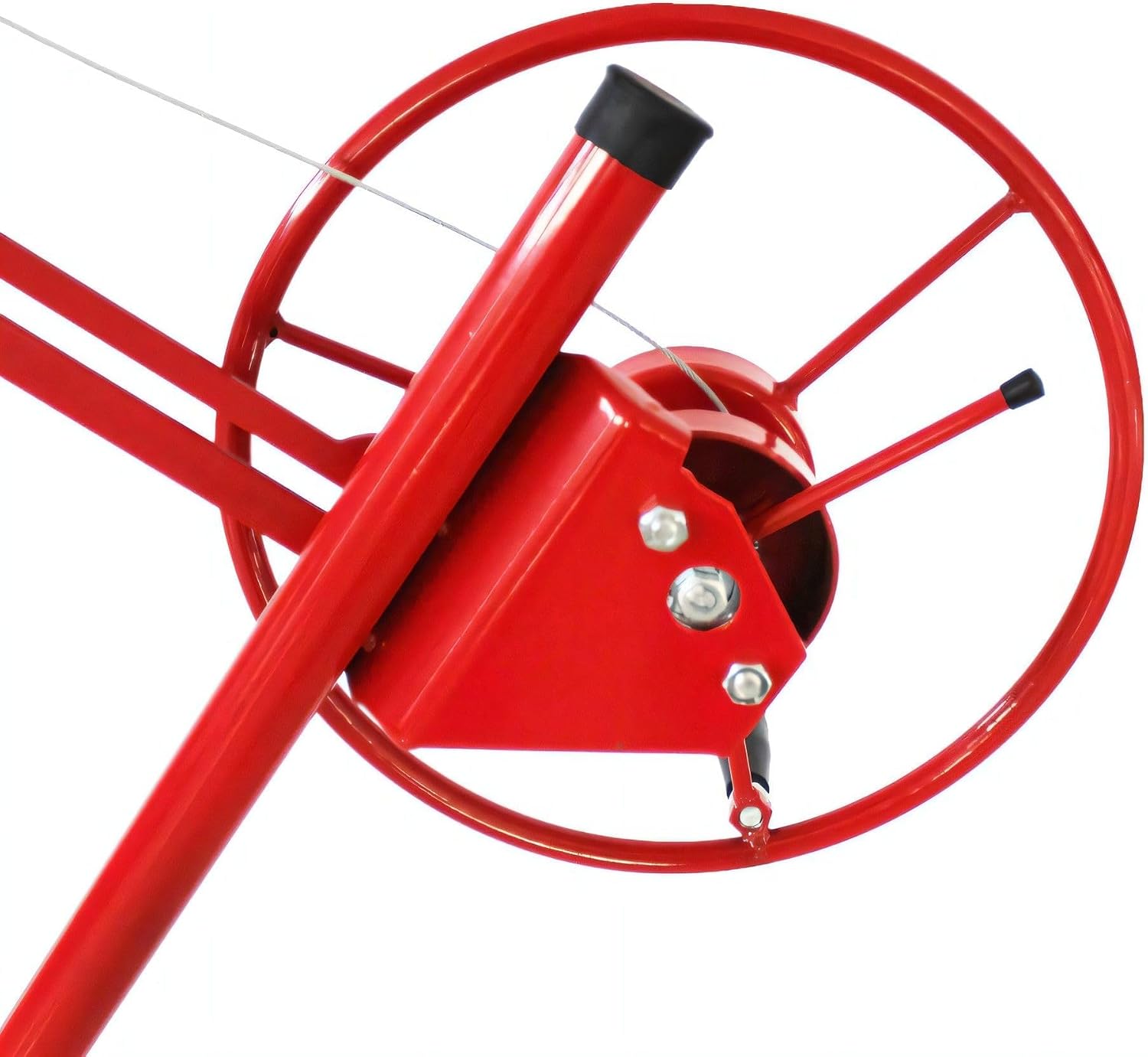 11FT Drywall Lifter Panel Hoist Dry Wall Rolling Caster Lifter, Sheetrock Jack Lifter for Ceiling, Rolling Caster Wheels, Lockable Construction Tools, Red