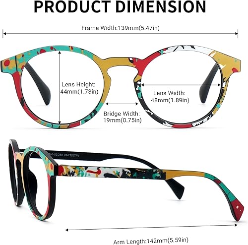 Miniatura 5 de Zeelool Unisex Chic TR90 - Marco redondo para anteojos con lente transparente sin receta Street-Artist ZVFT0271