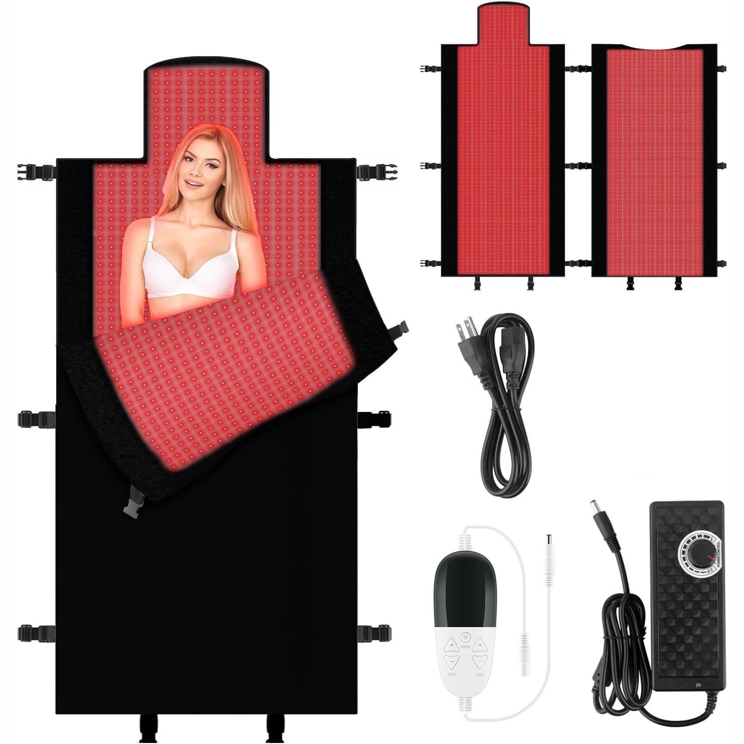 Xghdpbm Red/Light 2570 Pcs Leds Therapy Mat For Pain Relief, Therapy Mat With With 660Nm And 850Nm Near Infra Mat Heating Pad For Shoulder Waist, Body