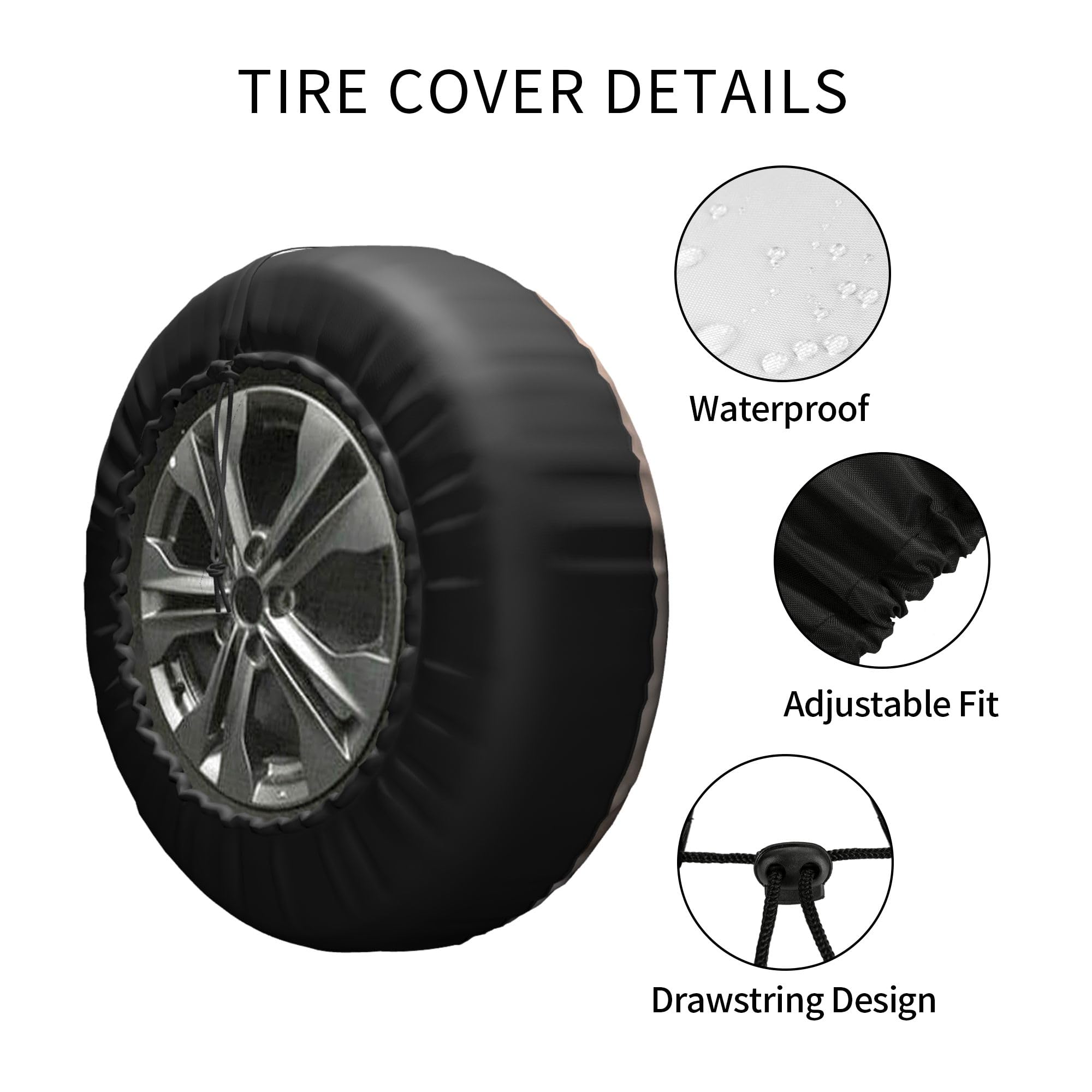 Copriruota di Scorta Personalizzato per Auto, Copertura Ruota di Scorta con Foto Testo Logo, Protezione Pneumatico Impermeabile per Jeep SUV Camper Fuoristrada, 15 Pollici