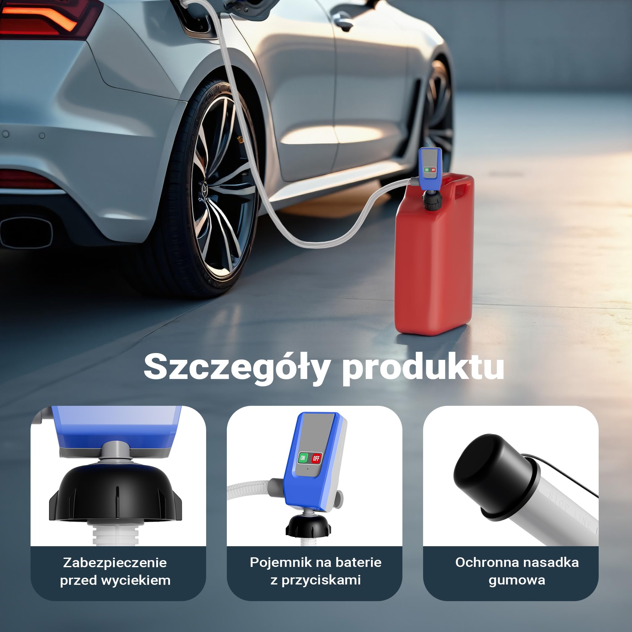 Wiltec Pompa transferowa zasilana akumulatorem, samozazysająca pompa do paliwa benzyny i oleju o mocy 12 V, z wyświetlaczem LED