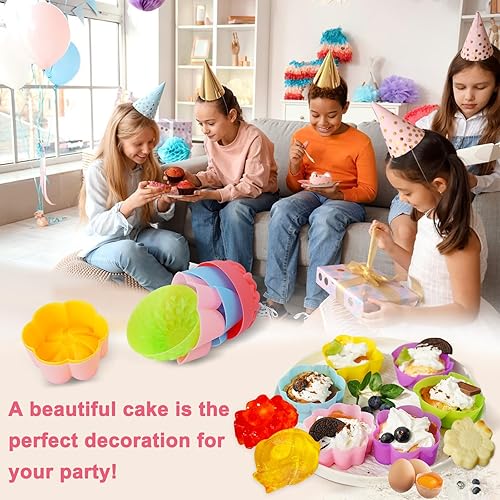 Miniatura 4 de Forros de silicona para magdalenas, forros reutilizables para magdalenas, sin BPA, aptos para lavavajillas, 3 x 3 x 1.3 pulgadas (largo x ancho x