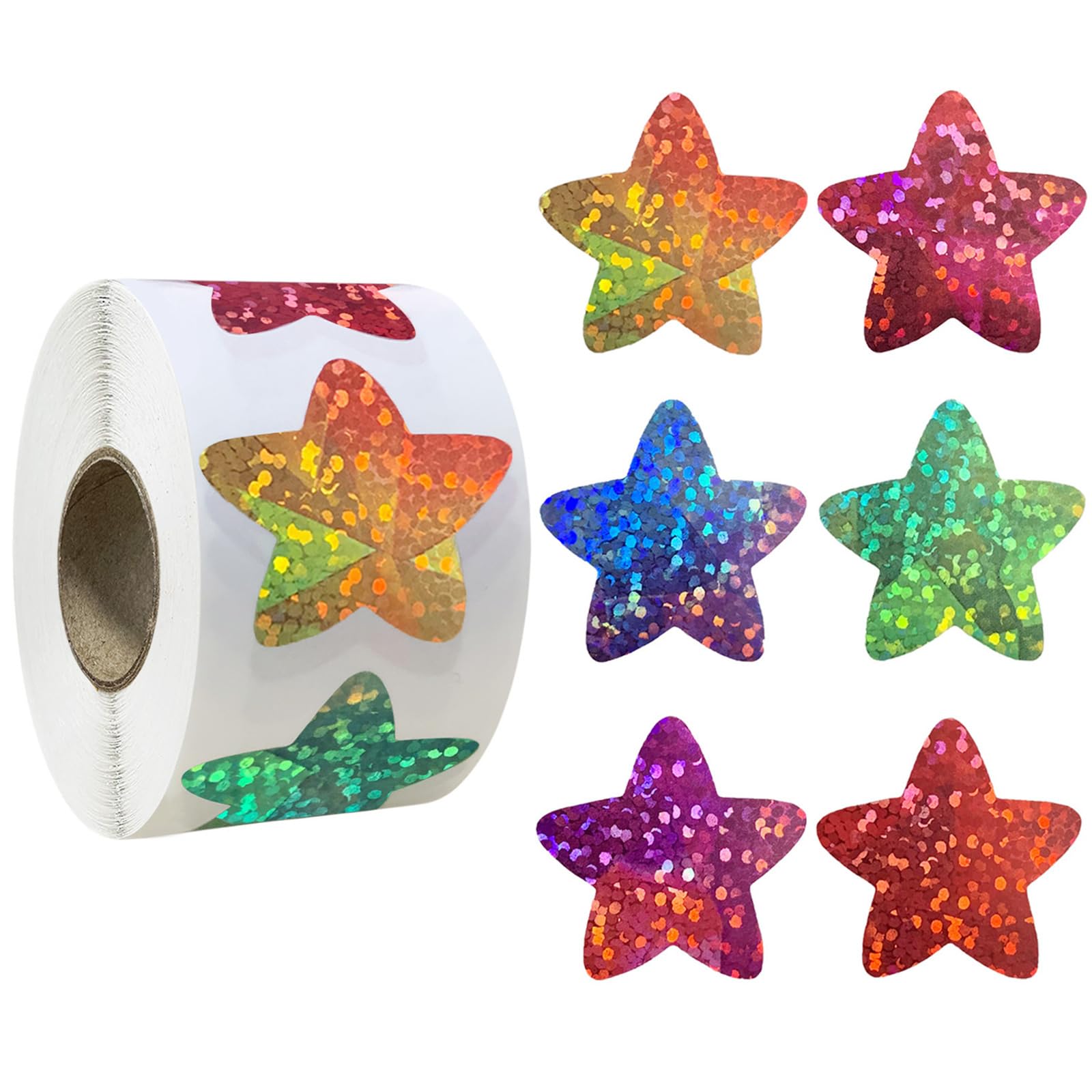 NEWFT 500Pieces Star Shaped Sticker Adhesive Wrapping Labels for Scrapbooking Christmas Card Envelope Party Invitation Wrapping Sticker
