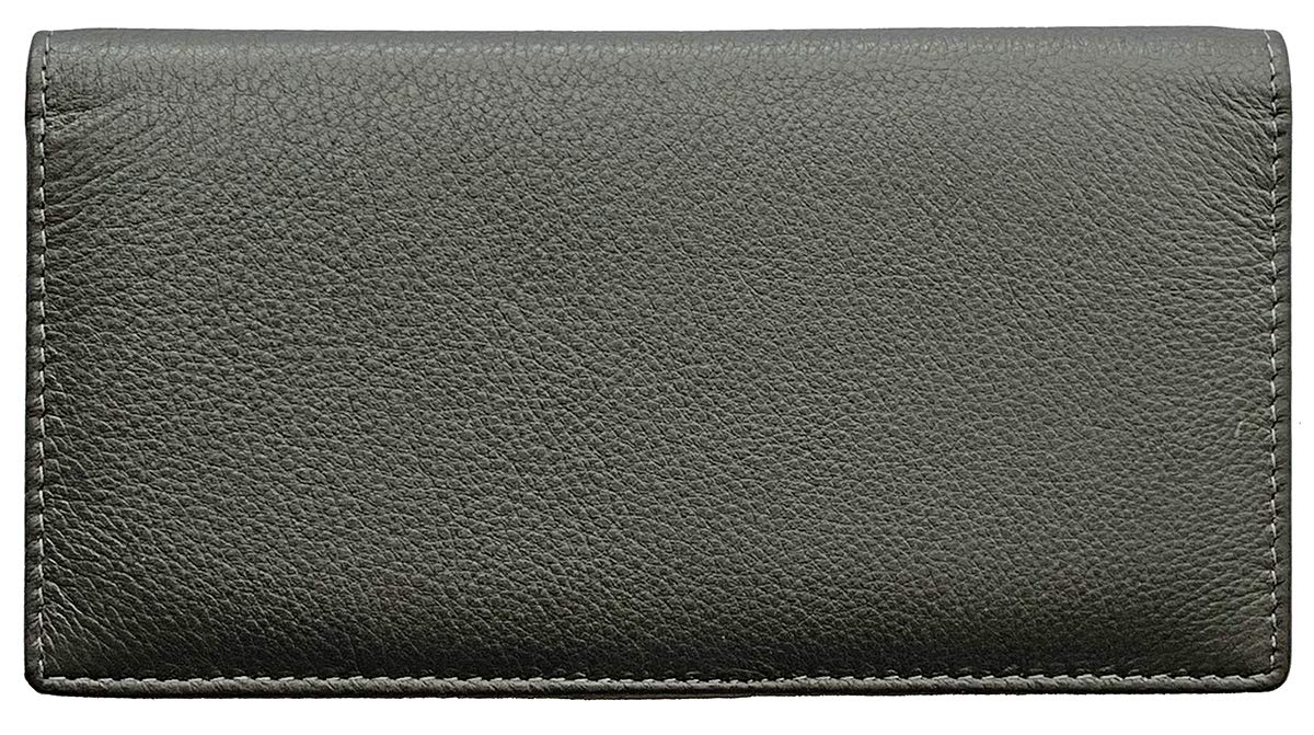 RFID Leather Checkbook Cover With Credit Card Slots and Pen Holder