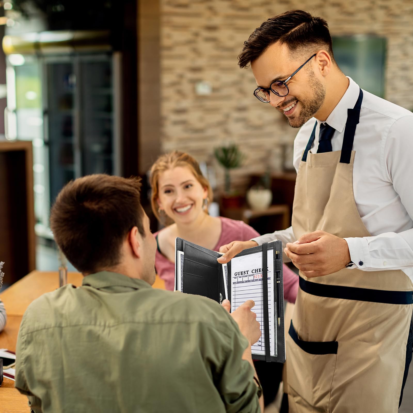 Server Books Pro, Waitress Books With Expandable Zipper Pockets - Large