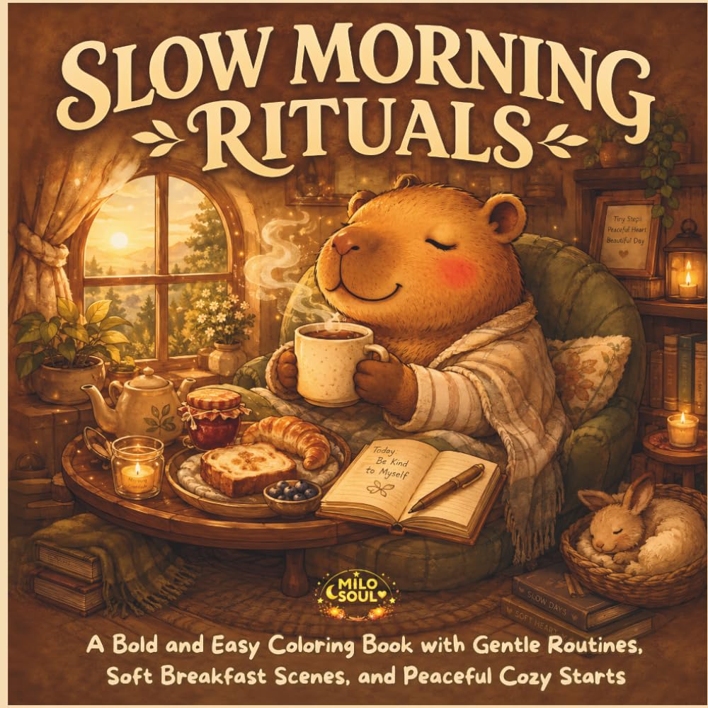 Slow Morning Capybara Rituals: A Bold and Easy Coloring Book with Gentle Routines, Soft Breakfast Scenes, and Peaceful Cozy Starts (QUIET RITUALS)