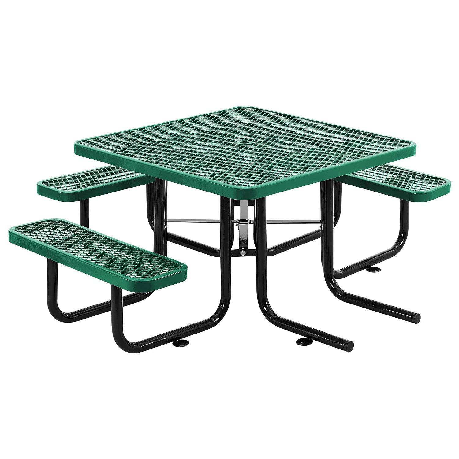 Global Industrial 46" Wheelchair Accessible Square Picnic Table, Surface Mount, Green