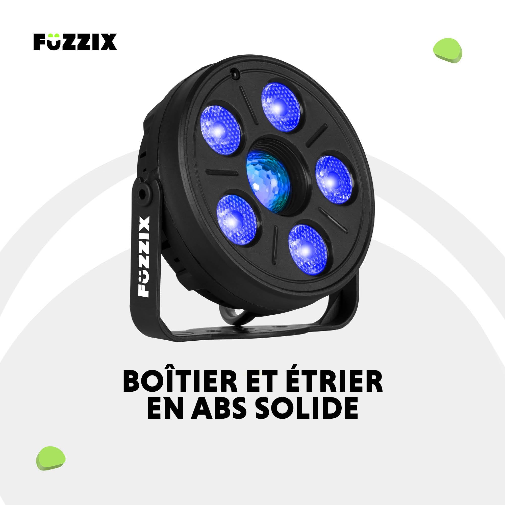 Fuzzix Comet M06 - Pack 4 × PAR LED RGB avec Effet Jelly Ball | Télécommande, Modes Automatique et Musical | Éclairage Compact DJ Bars Événements