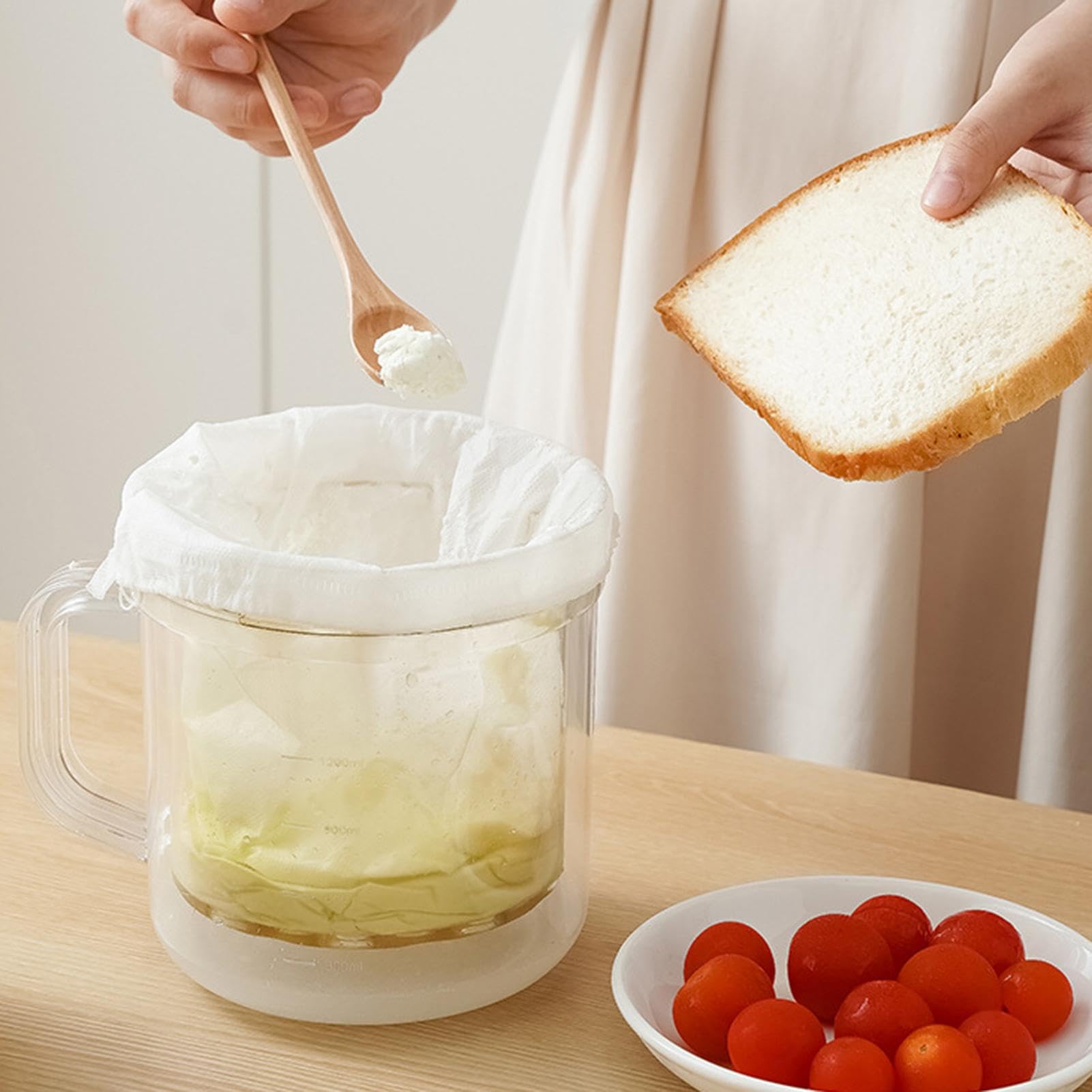 Set di colino per marmellata – colino per gelatina con sacchetto filtro riutilizzabile, supporto in metallo | perfetto per marmellate, filtrare succhi di frutta, gelatina fatta in casa, l