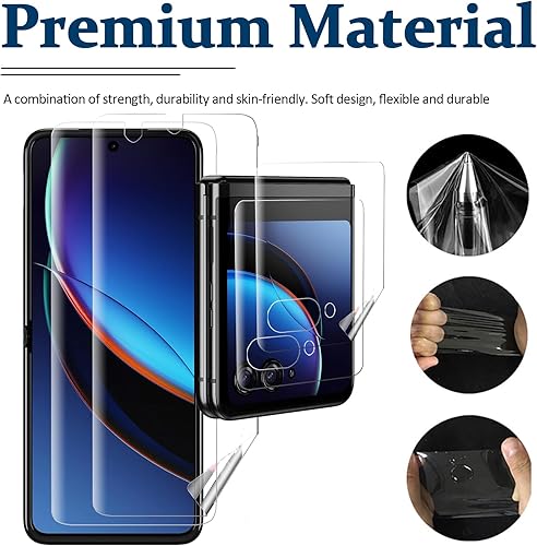 Miniatura 3 de Miimall - Protector de pantalla transparente HD para Motorola Razr+, 2 + 2 unidades, 2 unidades, parte delantera + interior, sin burbujas, cobertura