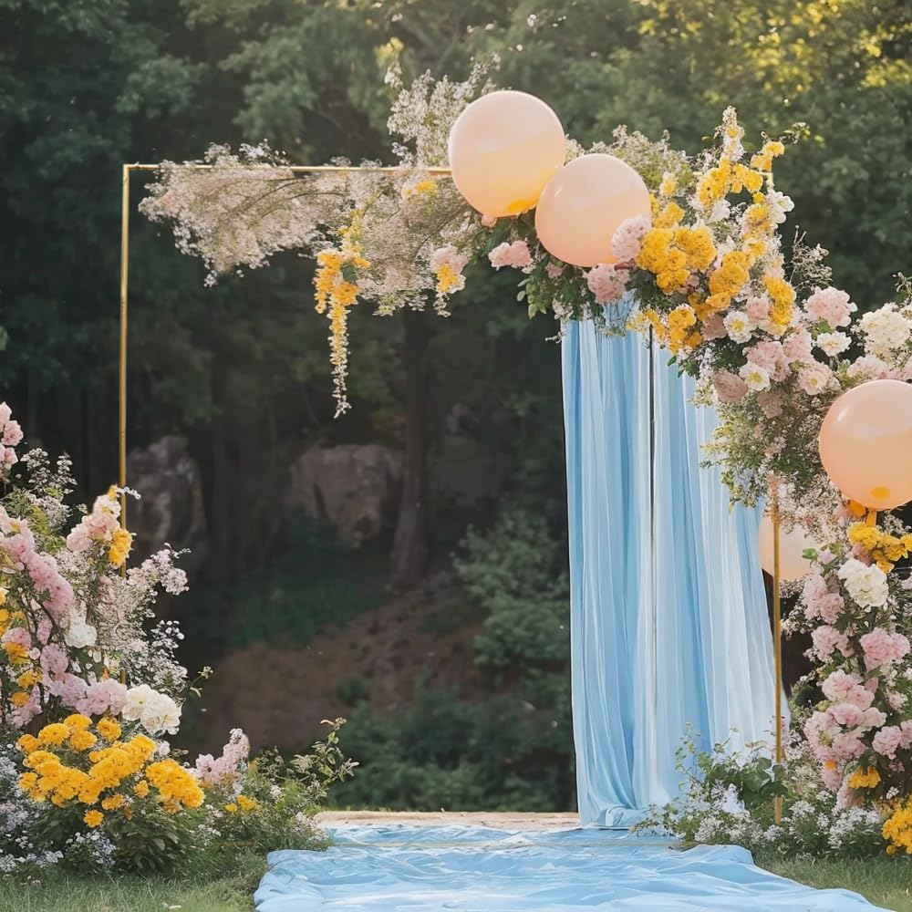 Dramatic Arch Backdrop Stand & Square Metal Arch Frame Decoration - Adjustable 6.6X6.6FT Wedding Backdrop Frame for Ceremony, Photo Booth, Party